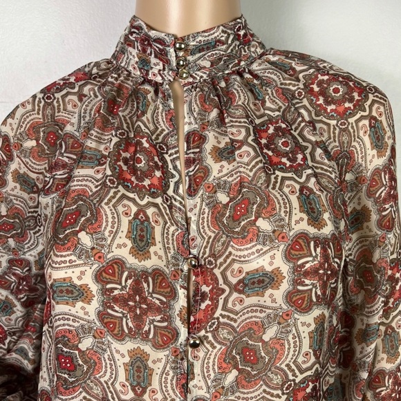 NEW RAMY BROOK LONG SLEEVE PRINTED BLOUSE - Picture 4 of 9